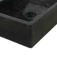 Produktbild för Handfat 45x30x12 cm marmor svart högglans