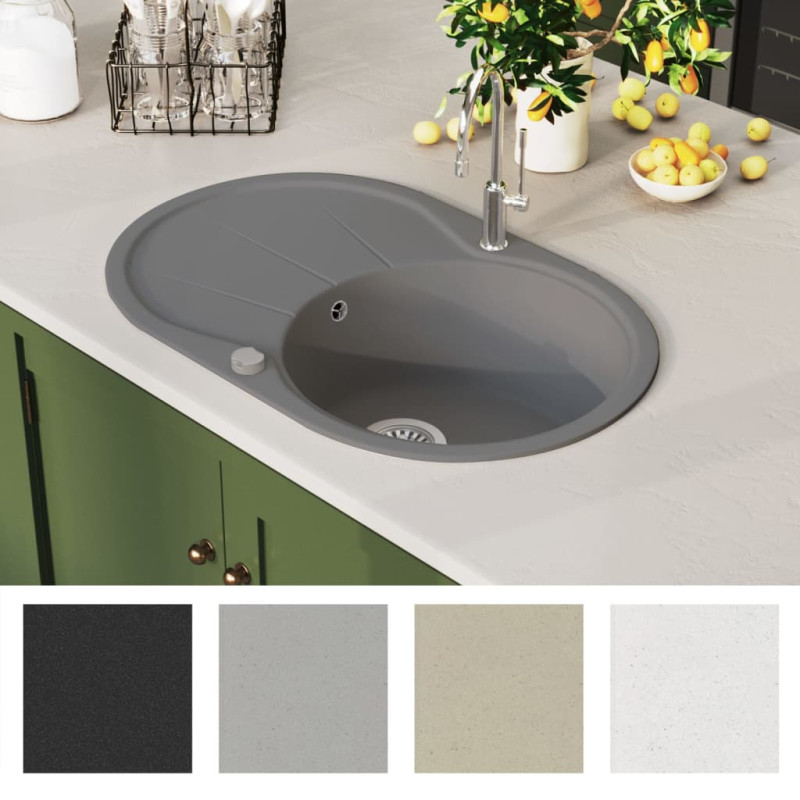 Produktbild för Diskho granit enkel oval grå