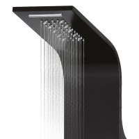 Produktbild för Duschpanel aluminium 20x44x130 cm svart