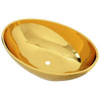 Miniatyr av produktbild för Handfat 40x33x13,5 cm keramik guld