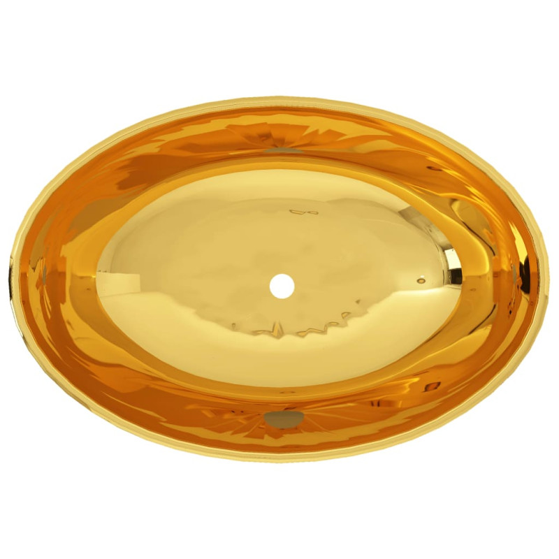 Produktbild för Handfat 40x33x13,5 cm keramik guld