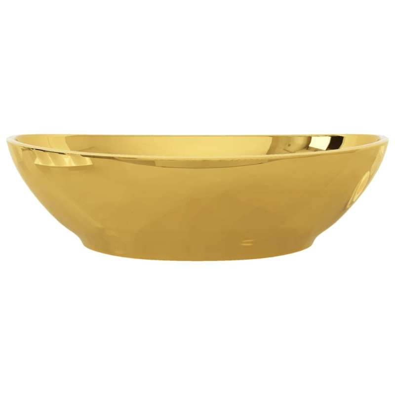 Produktbild för Handfat 40x33x13,5 cm keramik guld