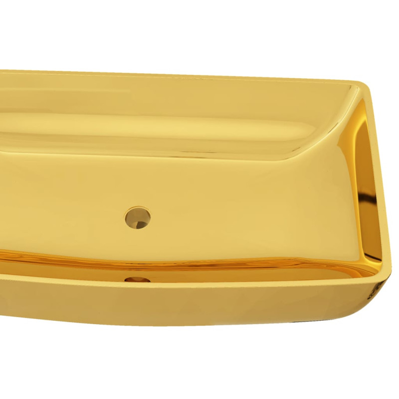 Produktbild för Handfat 71x38x13,5 cm keramik guld