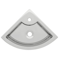 Miniatyr av produktbild för Handfat med bräddavlopp 45x32x12,5 cm keramik silver