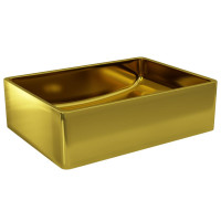 Produktbild för Handfat 41x30x12 cm keramik guld
