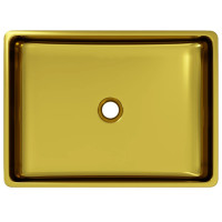 Produktbild för Handfat 41x30x12 cm keramik guld