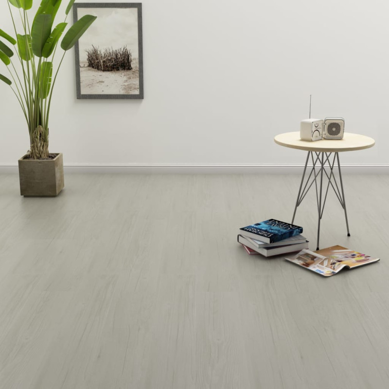 Produktbild för Självhäftande golvplankor 4,46 m² 3 mm PVC ljusgrå