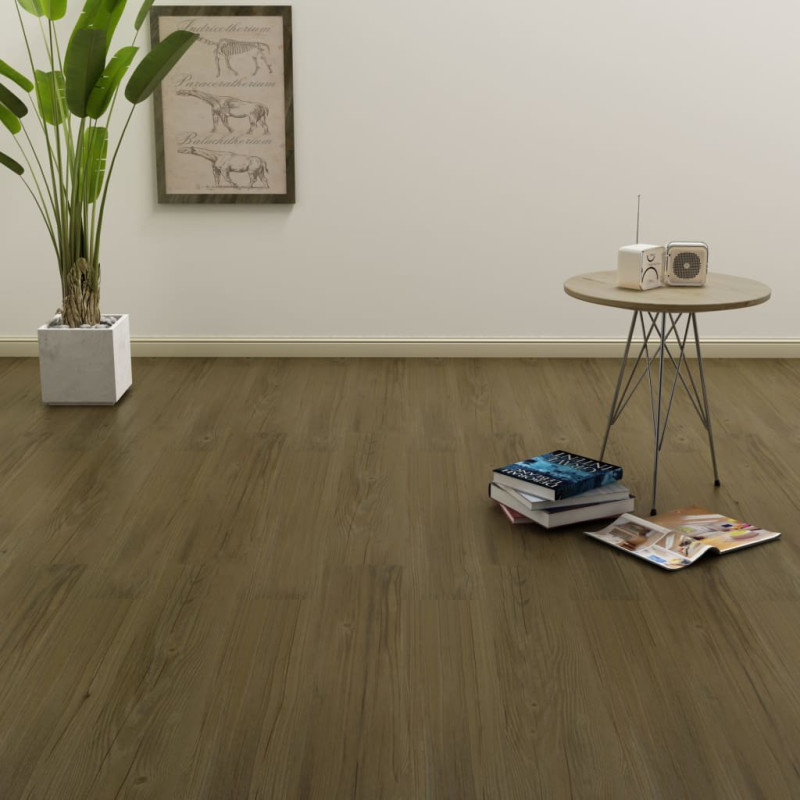 Produktbild för Självhäftande golvplankor 4,46 m² 3 mm PVC brun