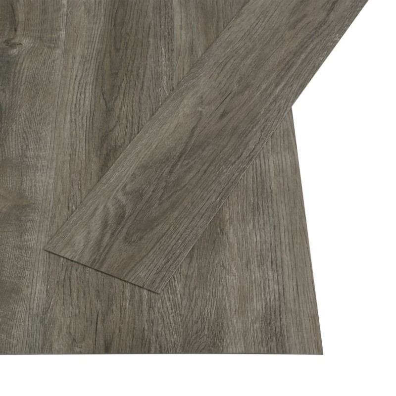 Produktbild för Självhäftande golvplankor 4,46 m² 3 mm PVC grå och brun