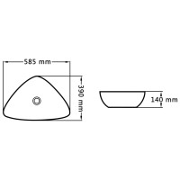 Produktbild för Handfat 58,5x39x14 cm keramik svart