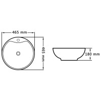 Produktbild för Handfat med bräddavlopp 46,5x18 cm keramik svart