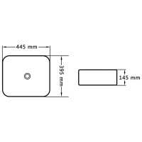 Produktbild för Handfat 44,5x39,5x14,5 cm keramik svart