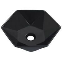 Produktbild för Handfat 41x36,5x12 cm keramik svart