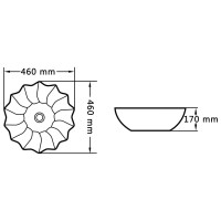 Produktbild för Handfat 46x17 cm keramik svart