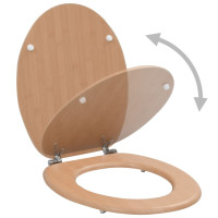 Produktbild för Toalettsits med lock MDF bambudesign