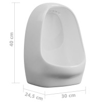 Miniatyr av produktbild för Vägghängd urinoar med spolventil keramisk vit