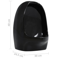 Miniatyr av produktbild för Vägghängd urinoar med spolventil keramisk svart