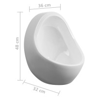 Miniatyr av produktbild för Vägghängd urinoar med spolventil keramisk vit