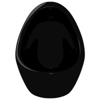 Produktbild för Vägghängd urinoar med spolventil keramisk svart