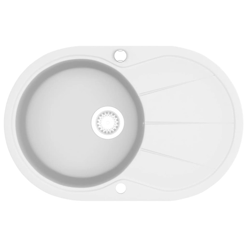 Produktbild för Diskho granit enkel oval vit