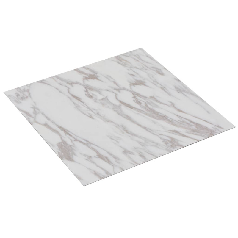 Produktbild för Självhäftande PVC-golvplankor 5,11 m² vit marmor