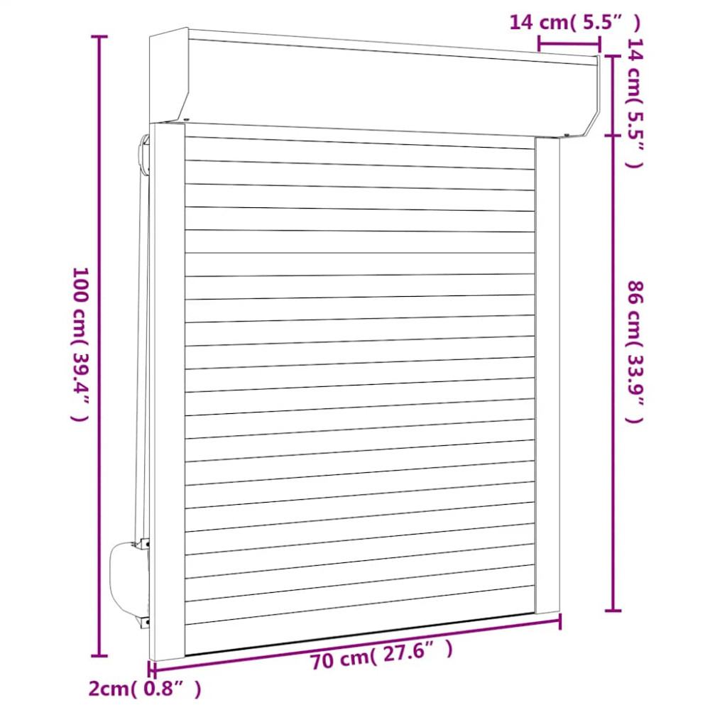 Produktbild för Rulljalusi aluminium 70x100 cm antracit
