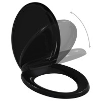 Produktbild för Toalettsits med mjuk stängning och snabbfäste svart
