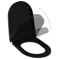 Miniatyr av produktbild för Toalettsits med mjuk stängning och snabbfäste svart