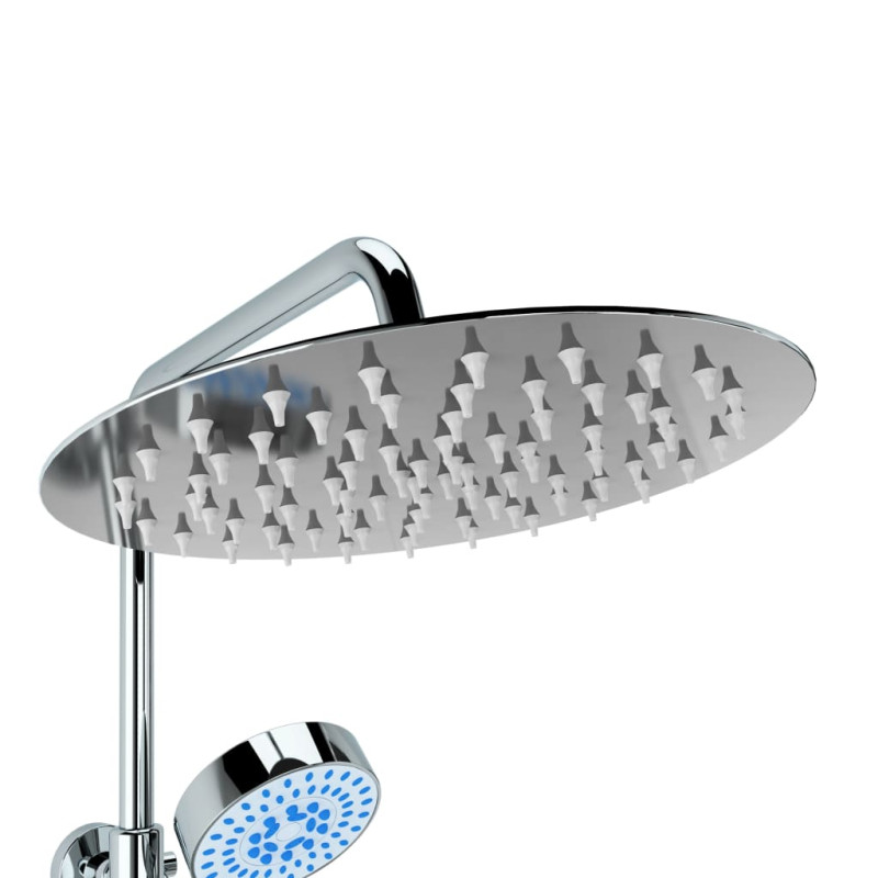 Produktbild för Dusch med handdusch och termostat rostfritt stål
