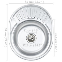 Miniatyr av produktbild för Diskbänk med sil och vattenlås oval rostfritt stål