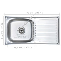 Miniatyr av produktbild för Diskbänk med sil och vattenlås rostfritt ståls