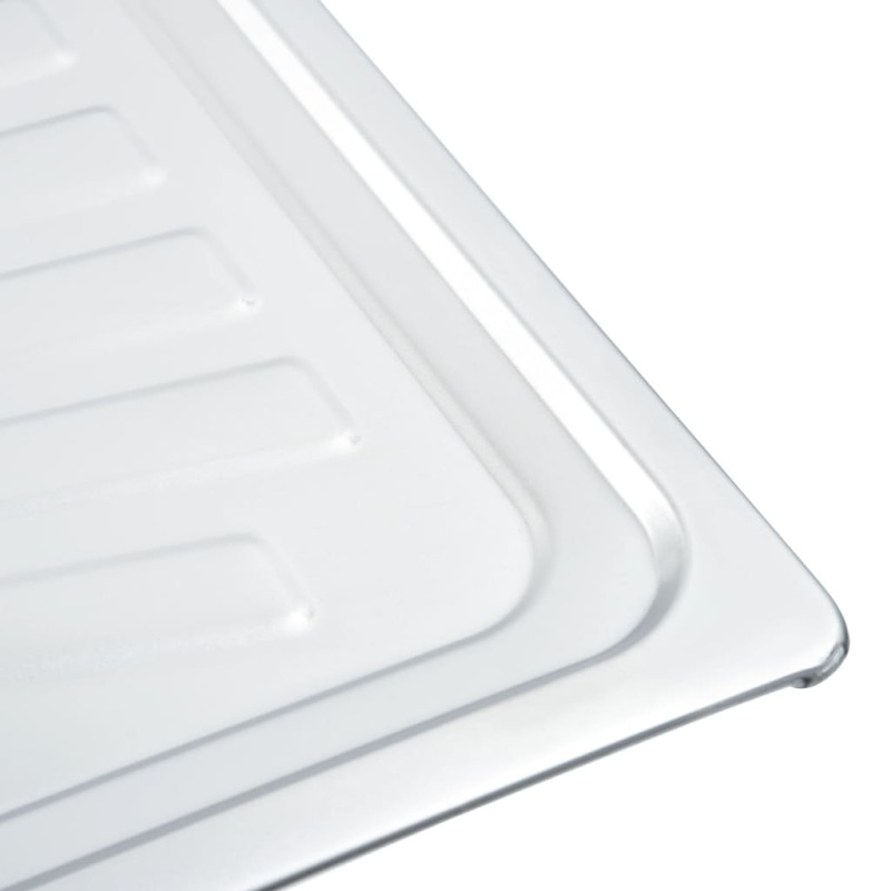 Produktbild för Diskbänk dubbel diskho med sil & vattenlås rostfritt stål