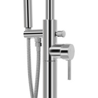 Produktbild för Fristående badkarsblandare rostfritt stål 118,5 cm