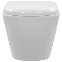 Miniatyr av produktbild för Toalettstol vägghängd utan spolkant keramisk vit