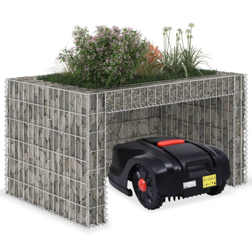 vidaXL Garage för gräsklippare och blombädd 110x80x60 cm ståltråd