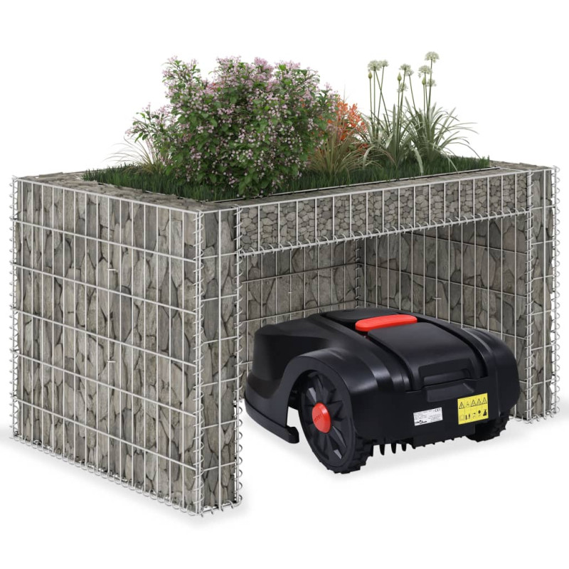 Produktbild för Garage för gräsklippare och blombädd 110x80x60 cm ståltråd