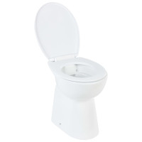 Produktbild för Hög toalettstol 7 cm utan spolkant mjuk stängning keramisk vit