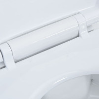 Miniatyr av produktbild för Hög toalettstol 7 cm utan spolkant mjuk stängning keramisk vit
