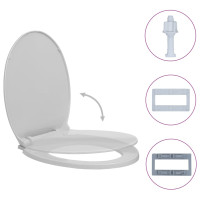 Produktbild för Toalettsits mjuk stängning ljusgrå oval
