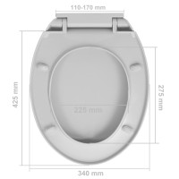 Miniatyr av produktbild för Toalettsits mjuk stängning ljusgrå oval