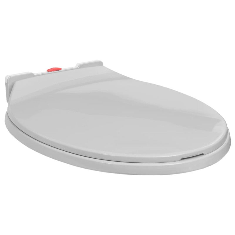 Produktbild för Toalettsits mjuk stängning snabbfäste ljusgrå oval