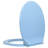 Produktbild för Toalettsits mjuk stängning blå oval