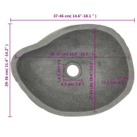 Produktbild för Handfat flodsten oval 37-46 cm