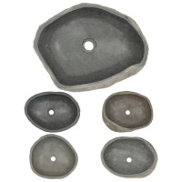 Produktbild för Handfat flodsten oval (37-46)x(29-36) cm