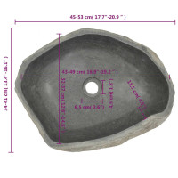 Produktbild för Handfat flodsten oval (37-46)x(29-36) cm