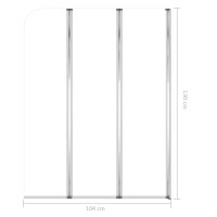 Produktbild för Badkarsvägg 2 st 104x130 cm härdat glas transparent