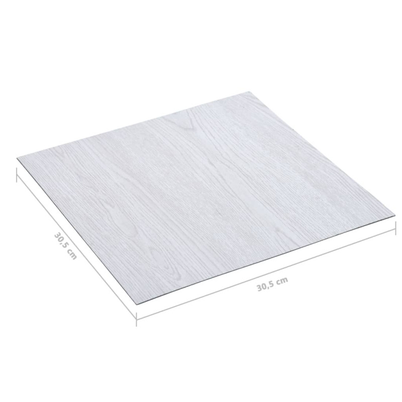 Produktbild för Självhäftande golvplankor 5,11 m² PVC vit