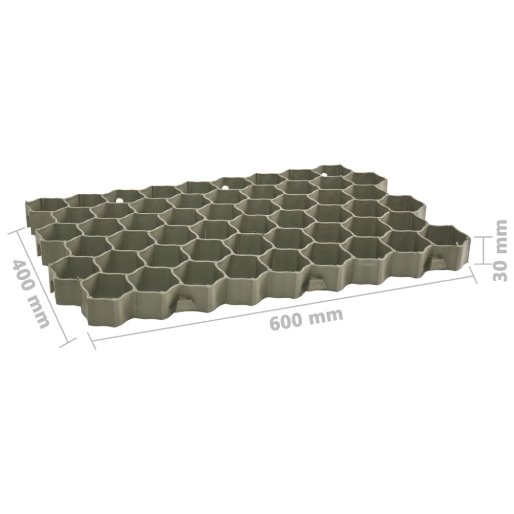 Produktbild för Gräsarmering 16 st grön 60x40x3 cm plast