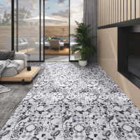 Produktbild för PVC-golvbrädor 5,02 m² självhäftande 2 mm grått mönster