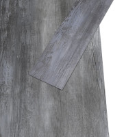 Produktbild för PVC-golvbrädor 5,02 m² självhäftande 2 mm blank grå